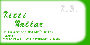 kitti mallar business card